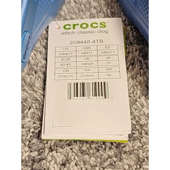 Crocs Disney Stitch Classic Comfort Clogs Clog Size Men's 9 Women's 11 Shoes NWT - Picture 12 of 14